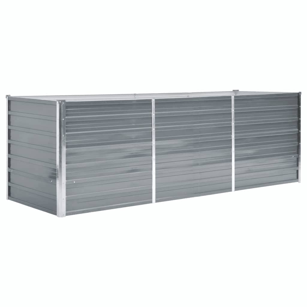 vidaXL Ζαρντινιέρα Υπερυψωμένη Γκρι 240x80x77 εκ. Γαλβανισμ. Χάλυβας