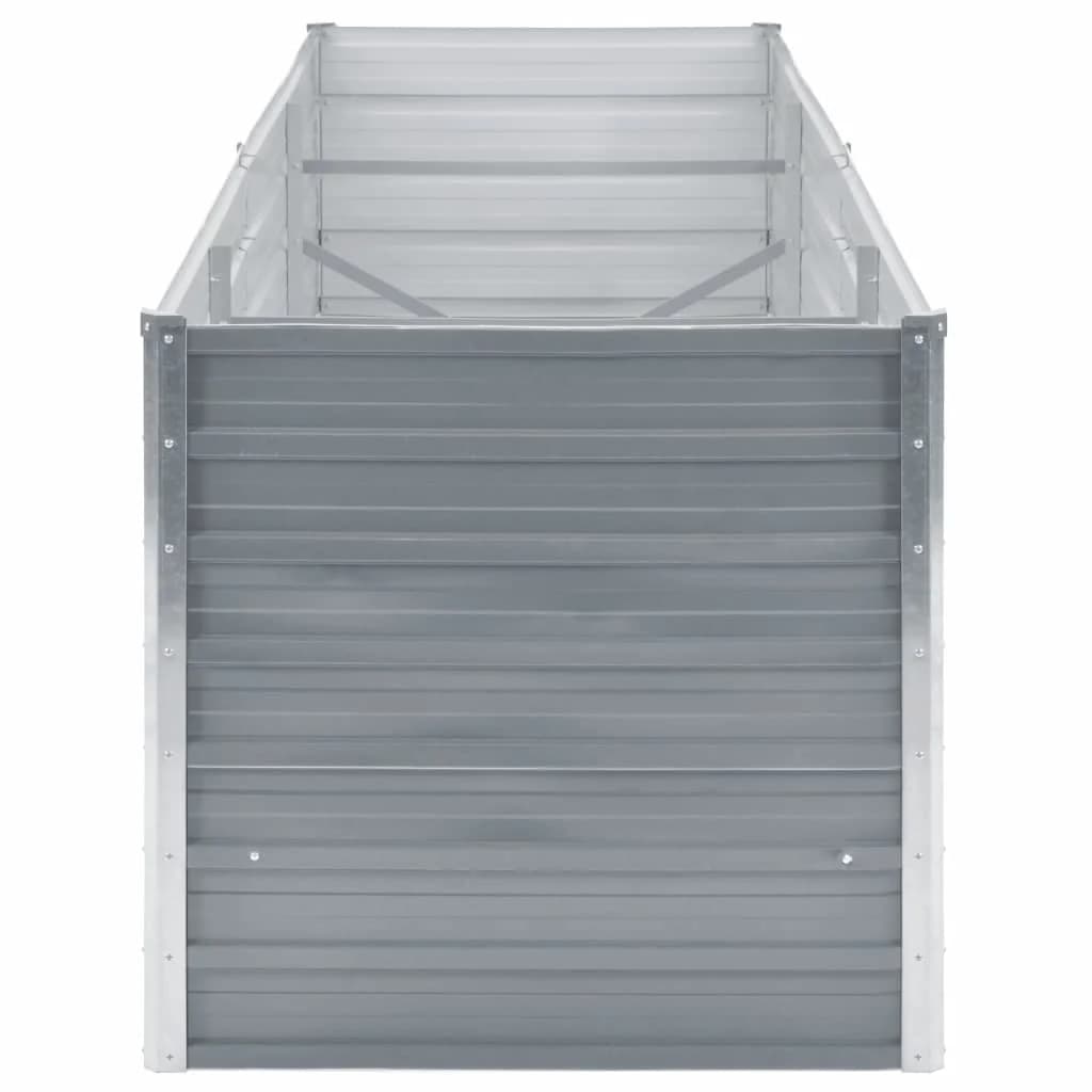 vidaXL Ζαρντινιέρα Υπερυψωμένη Γκρι 240x80x77 εκ. Γαλβανισμ. Χάλυβας