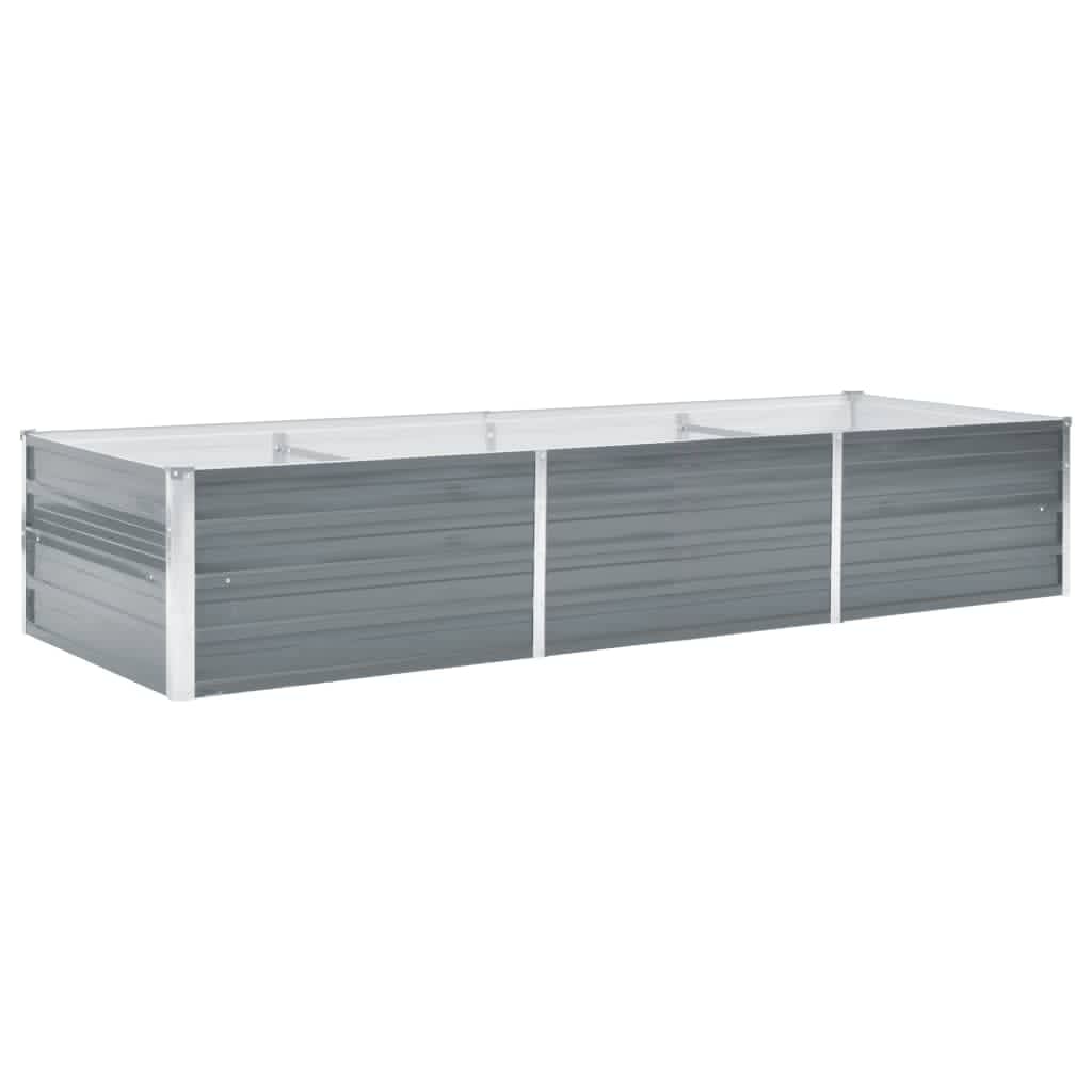 vidaXL Ζαρντινιέρα Υπερυψωμένη Γκρι 240x80x45 εκ. Γαλβανισμ. Χάλυβας