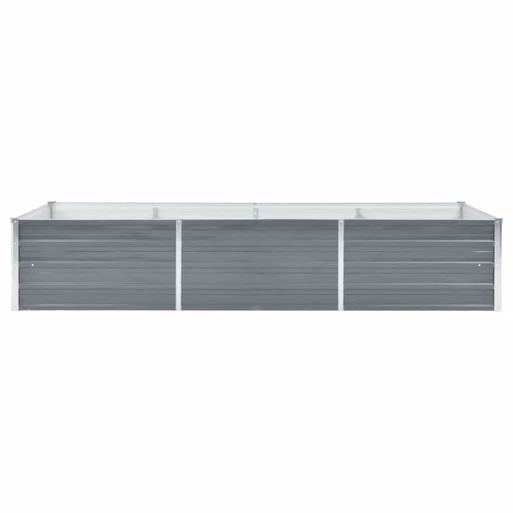 vidaXL Ζαρντινιέρα Υπερυψωμένη Γκρι 240x80x45 εκ. Γαλβανισμ. Χάλυβας