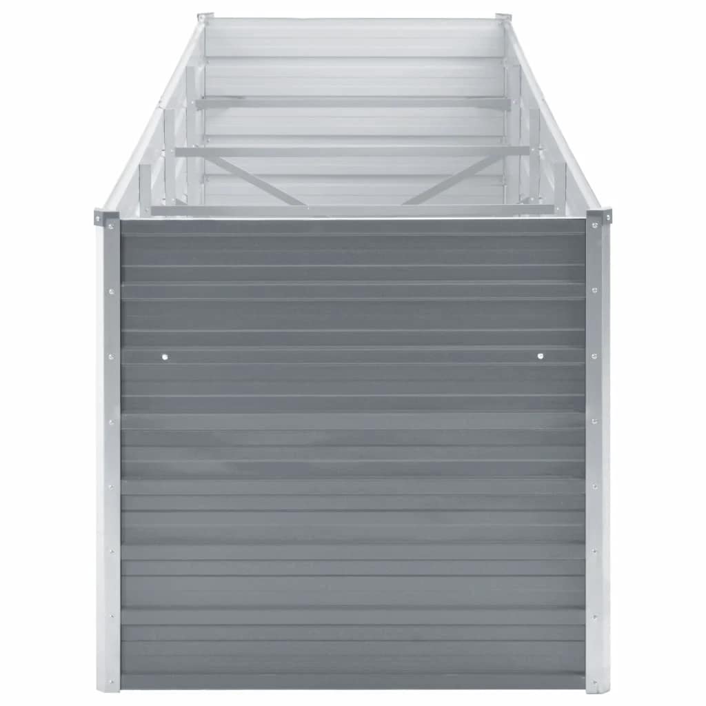 vidaXL Ζαρντινιέρα Υπερυψωμένη Γκρι 320x80x77 εκ. Γαλβανισμ. Χάλυβας