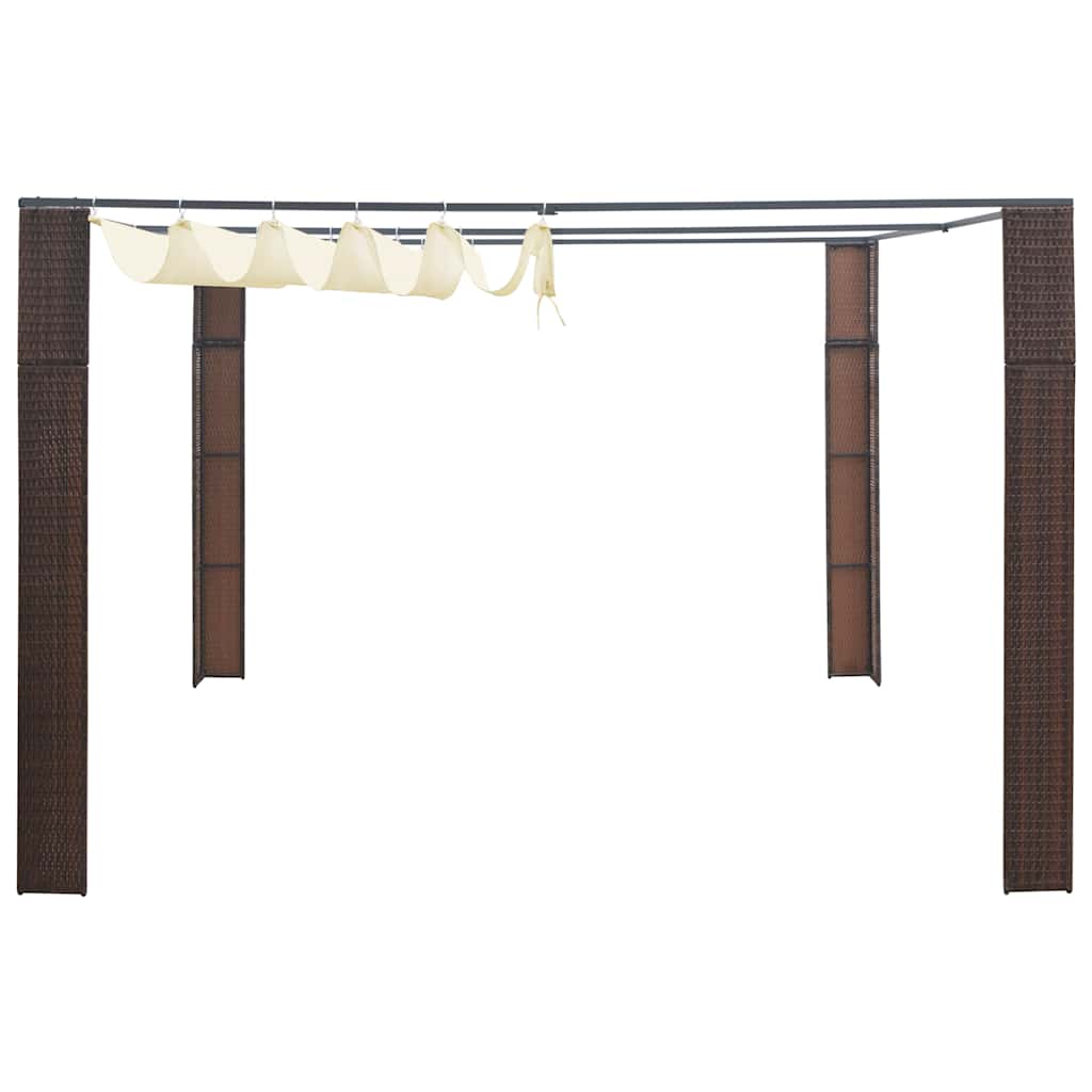 vidaXL Κιόσκι με Οροφή Καφέ/Κρεμ 300x300x220 εκ. από Συνθετικό Ρατάν