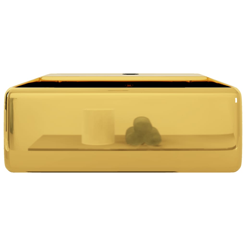 vidaXL Νιπτήρας με Οπή Υπερχείλισης Χρυσός 41 x 41 x 15 εκ. Κεραμικός