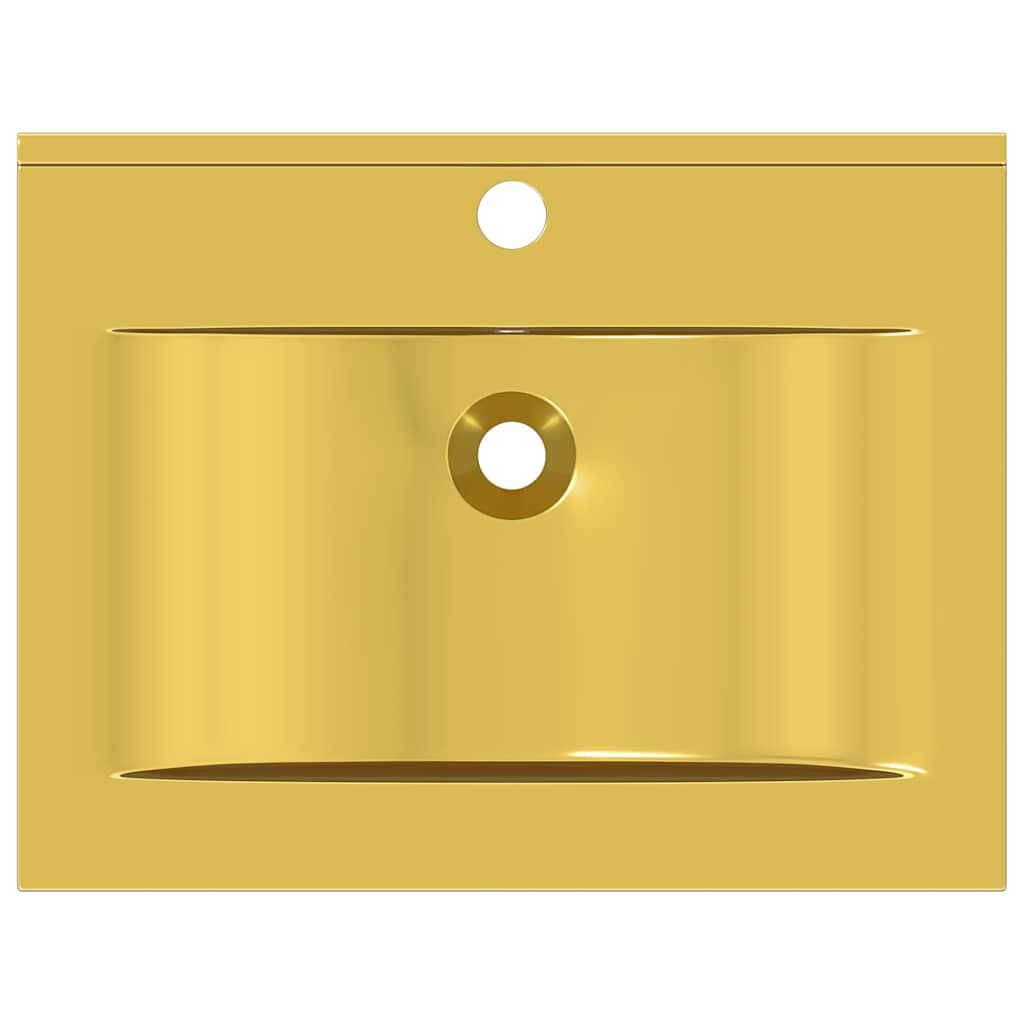 vidaXL Νιπτήρας με Οπή Υπερχείλισης Χρυσός 60 x 46 x 16 εκ. Κεραμικός