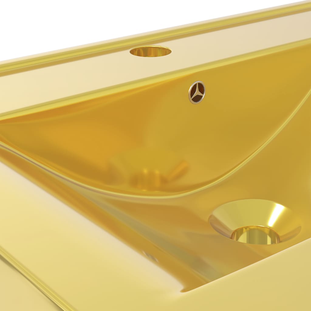 vidaXL Νιπτήρας με Οπή Υπερχείλισης Χρυσός 60 x 46 x 16 εκ. Κεραμικός