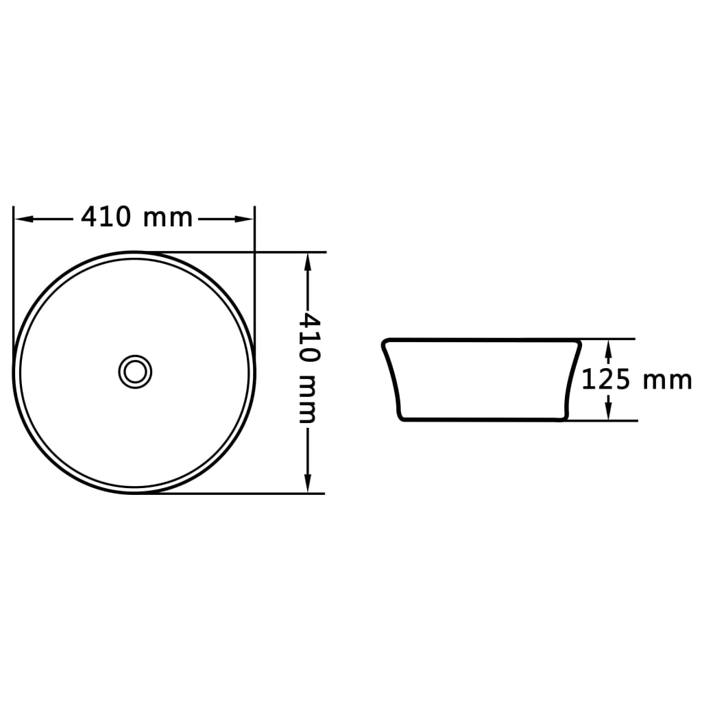 vidaXL Νιπτήρας Μαύρος 41 x 12,5 εκ. Κεραμικός