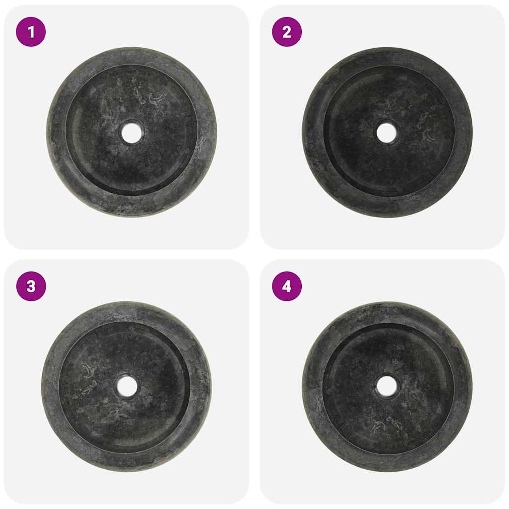 vidaXL Νιπτήρας Μαύρος 45 x 12 εκ. Μαρμάρινος