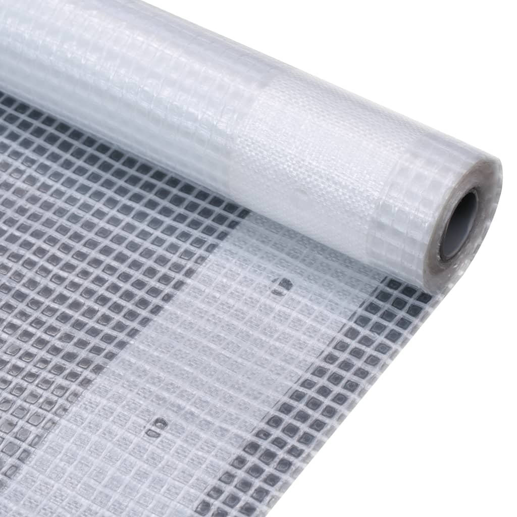 vidaXL Μουσαμάς με Ύφανση Leno Λευκός 4 x 5 μ. 260 γρ./μ²