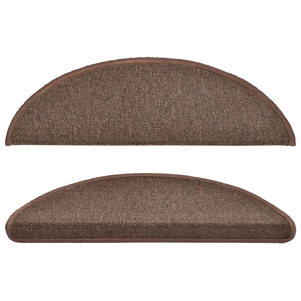 vidaXL Πατάκια Σκάλας 15 τεμ. Χρώμα Coffee Brown 56 x 17 x 3 εκ.