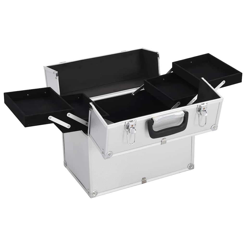 vidaXL Βαλίτσα Μακιγιάζ Ασημί 38x23x34 εκ. Αλουμινίου
