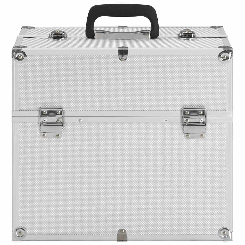 vidaXL Βαλίτσα Μακιγιάζ Ασημί 38x23x34 εκ. Αλουμινίου