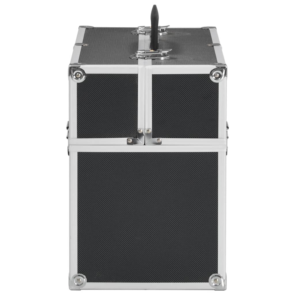 vidaXL Βαλίτσα Μακιγιάζ Μαύρη 38x23x34 εκ. Αλουμινίου