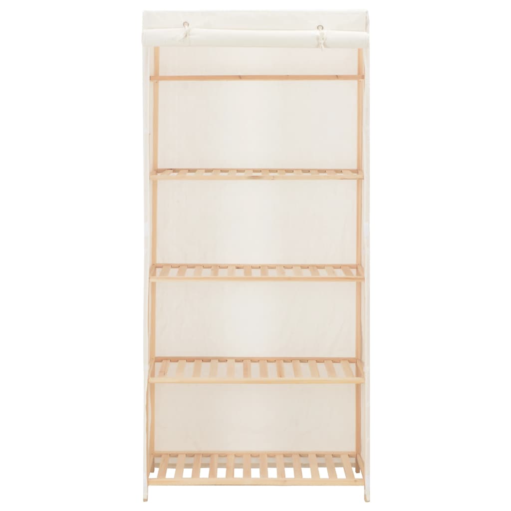 vidaXL Ντουλάπα Λευκή 79 x 40 x 170 εκ. Υφασμάτινη