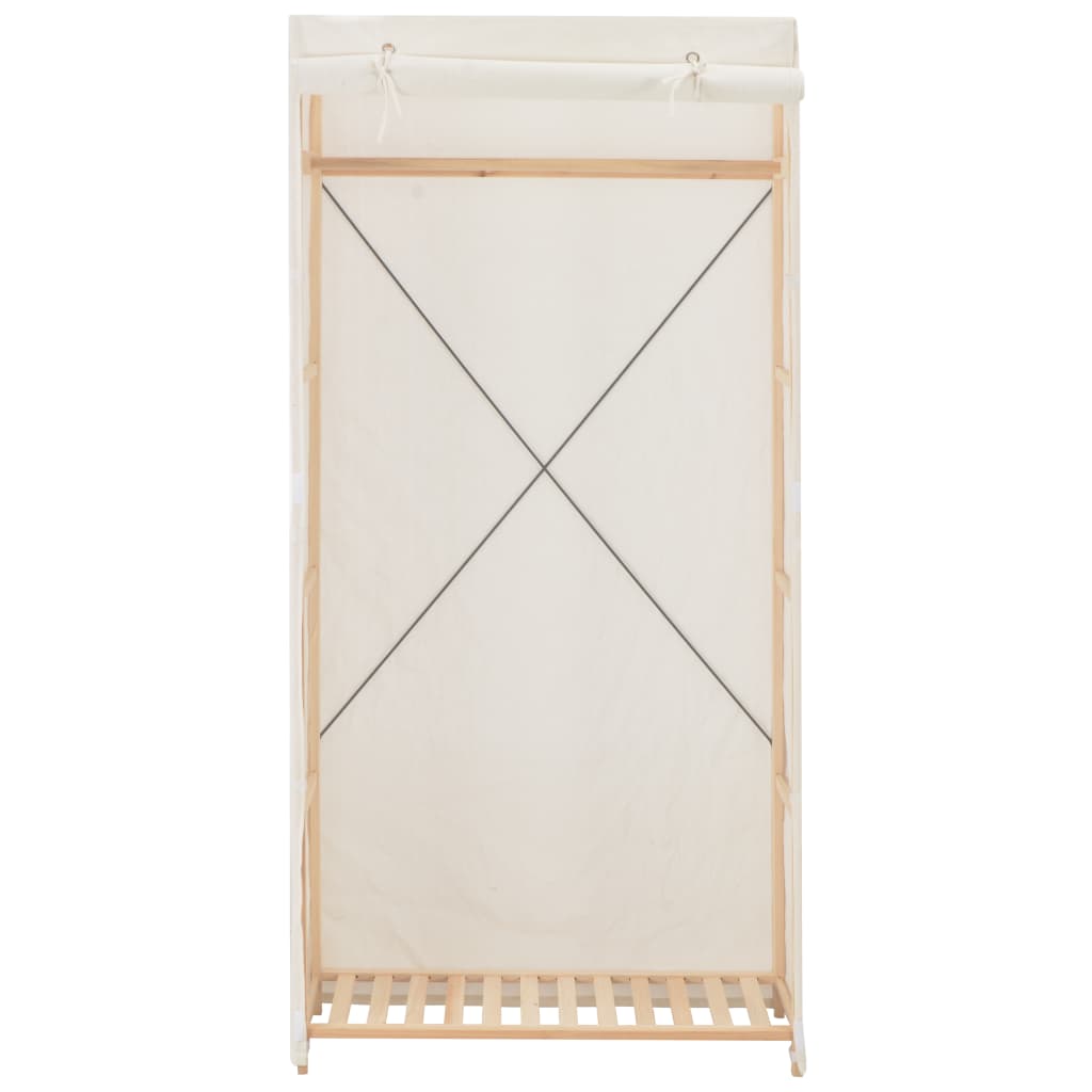 vidaXL Ντουλάπα Λευκή 79 x 40 x 170 εκ. Υφασμάτινη