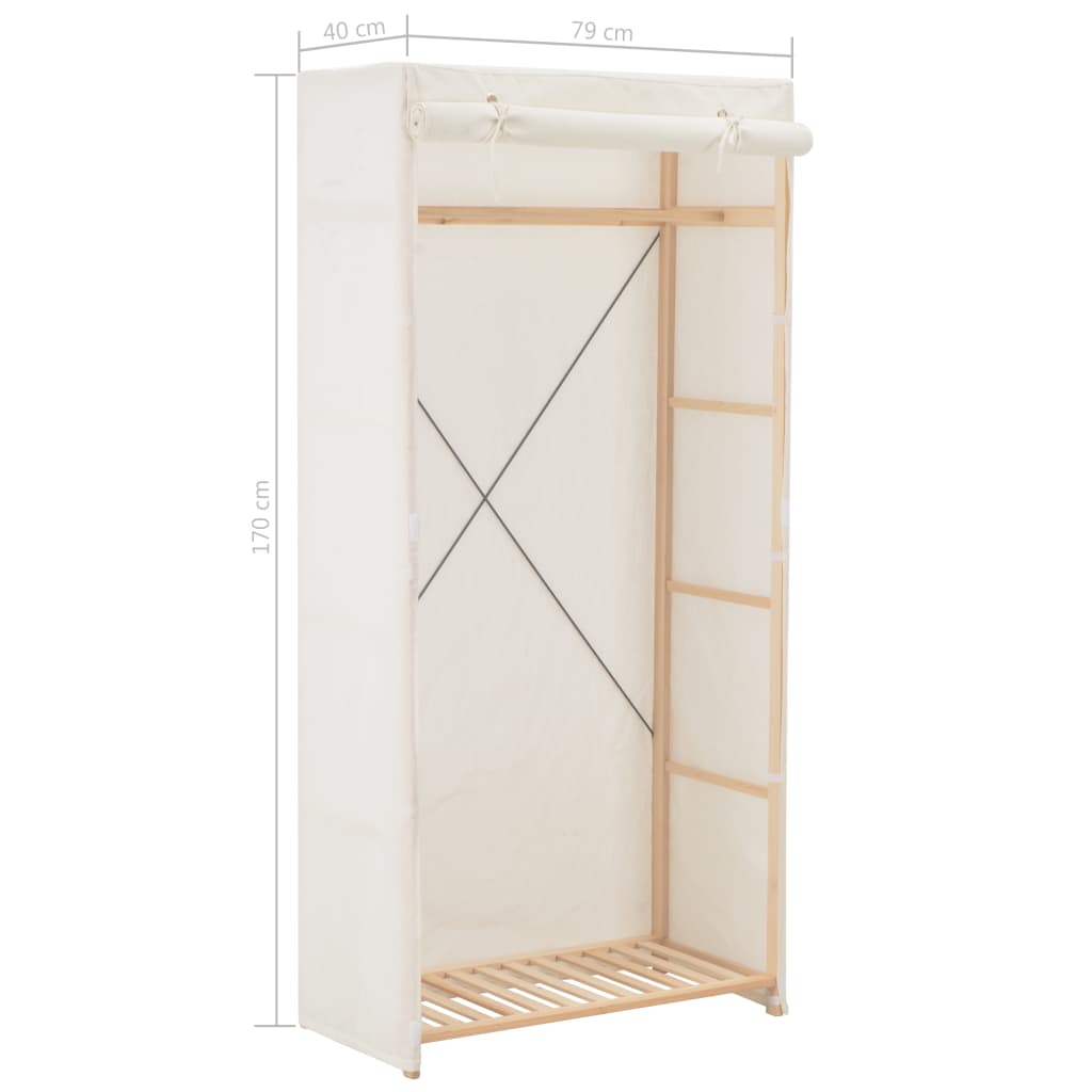 vidaXL Ντουλάπα Λευκή 79 x 40 x 170 εκ. Υφασμάτινη