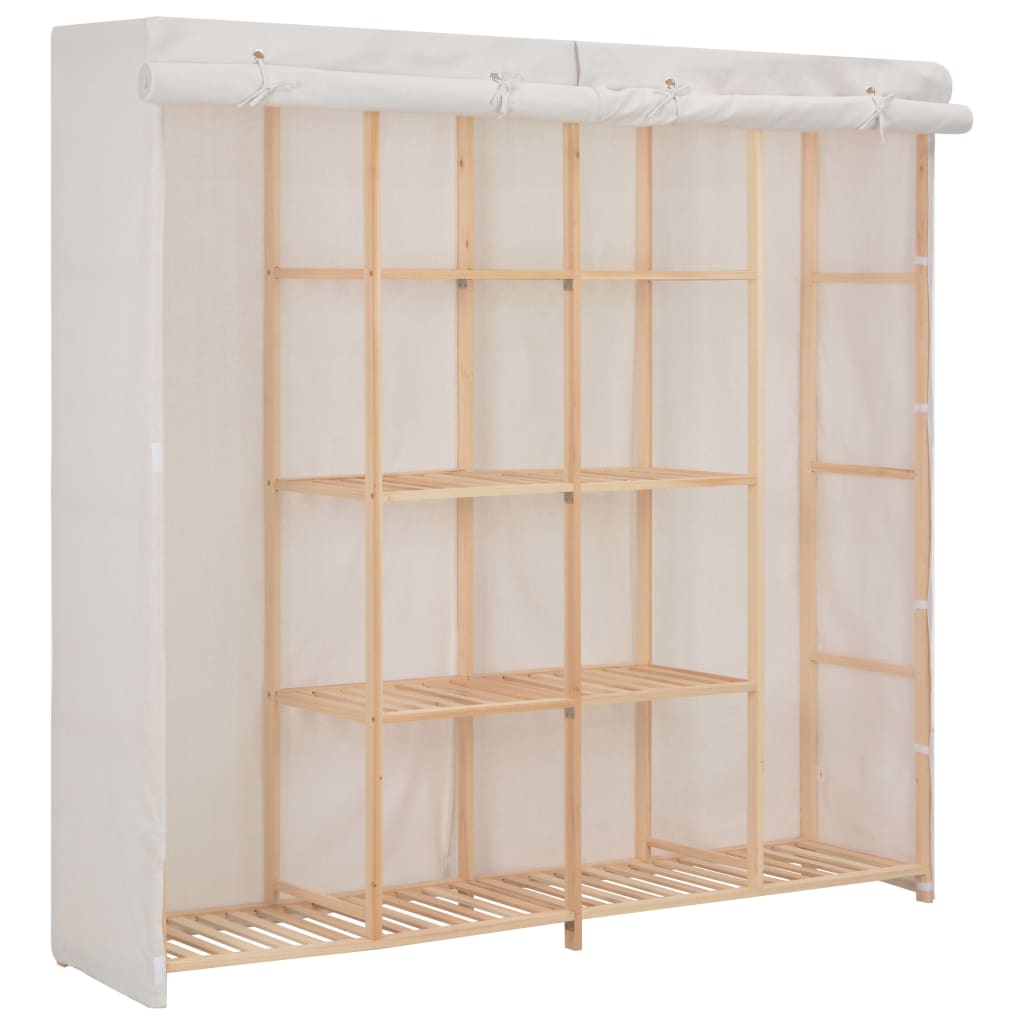 vidaXL Ντουλάπα Λευκή 173 x 40 x 170 εκ. Υφασμάτινη