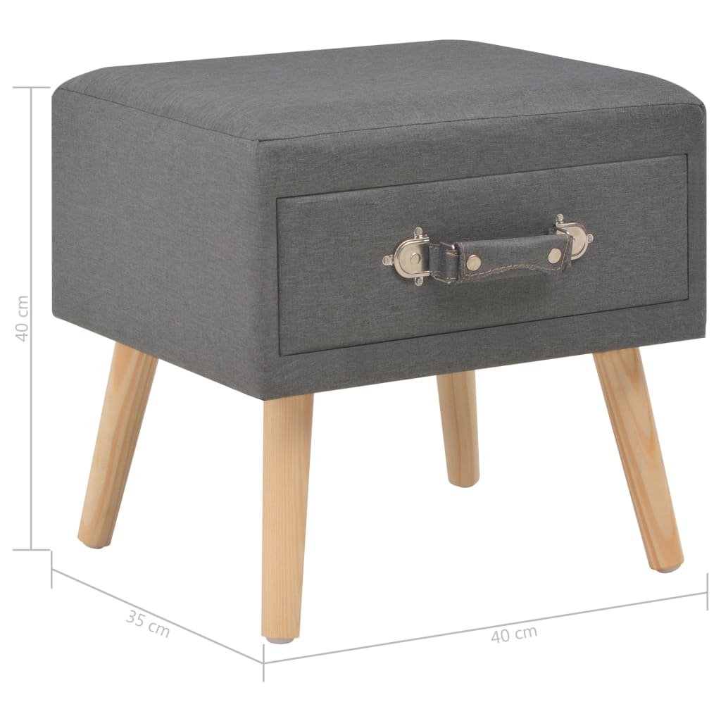 vidaXL Κομοδίνο Σκούρο Γκρι 40 x 35 x 40 εκ. Υφασμάτινο