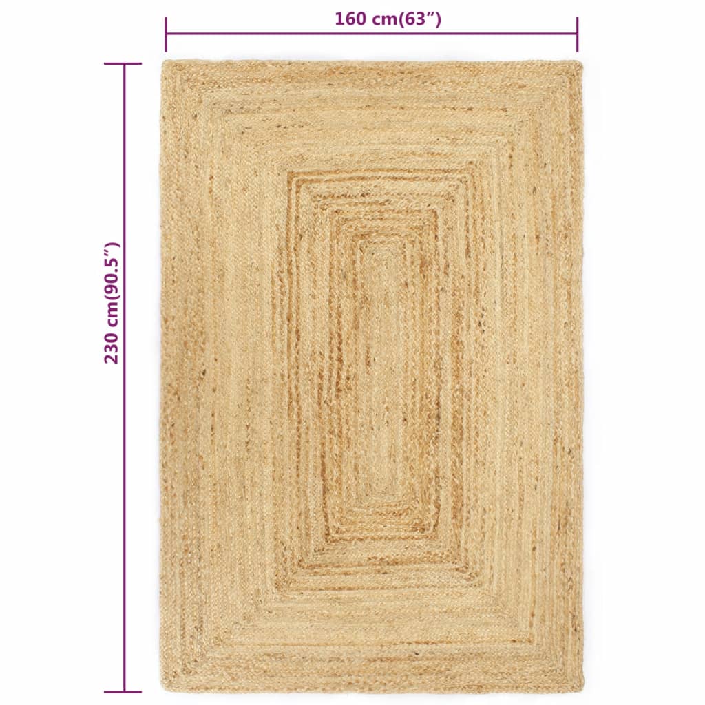 vidaXL Χαλί Χειροποίητο Φυσικό Χρώμα 160 x 230 εκ. από Γιούτα