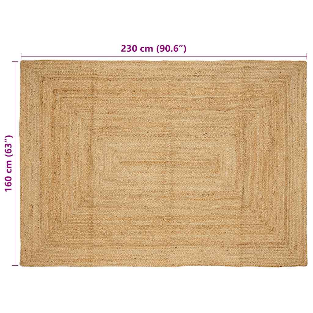 vidaXL Χαλί Χειροποίητο Φυσικό Χρώμα 160 x 230 εκ. από Γιούτα