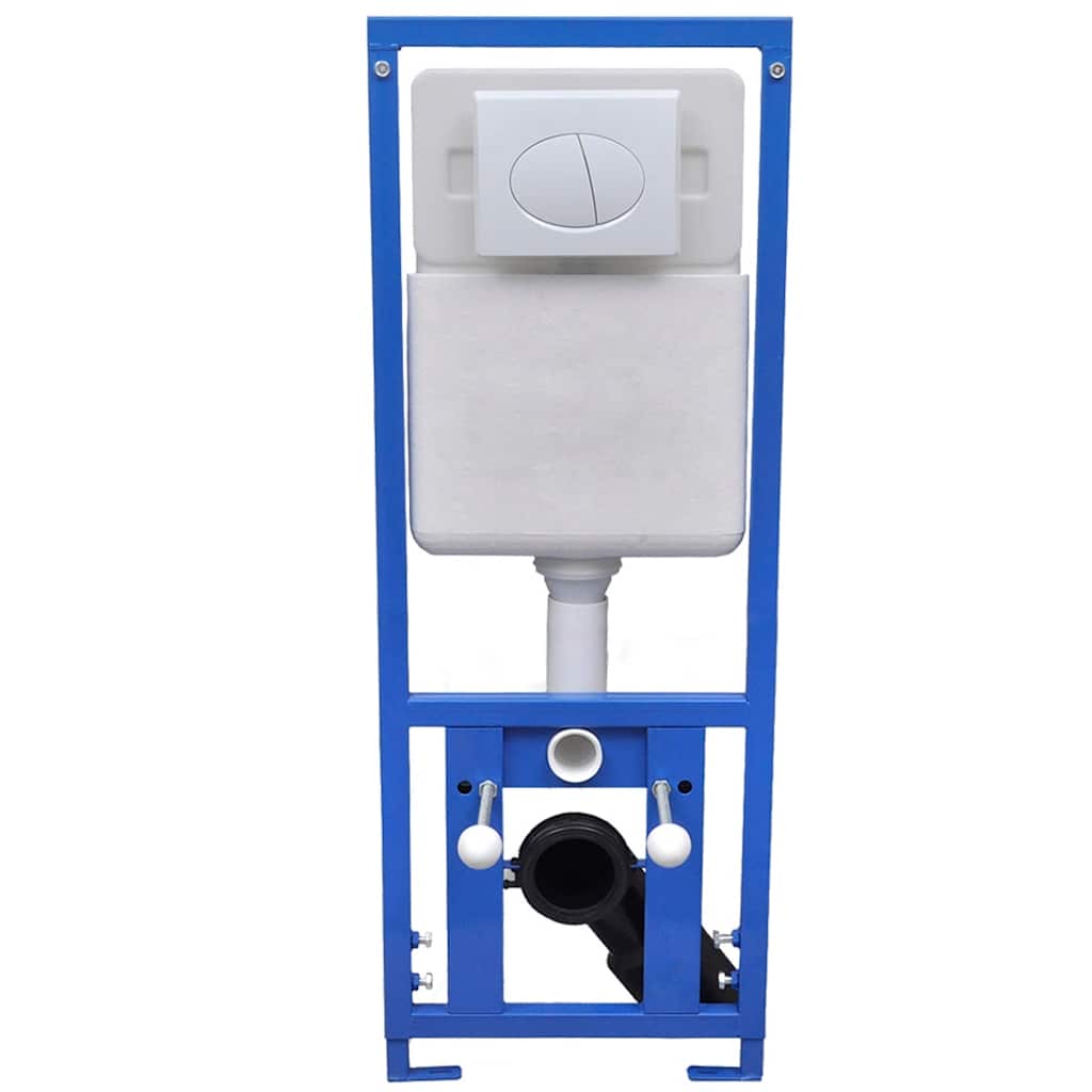 vidaXL Λεκάνη Κρεμαστή Λευκή Κεραμική με Εντοιχιζόμενο Καζανάκι