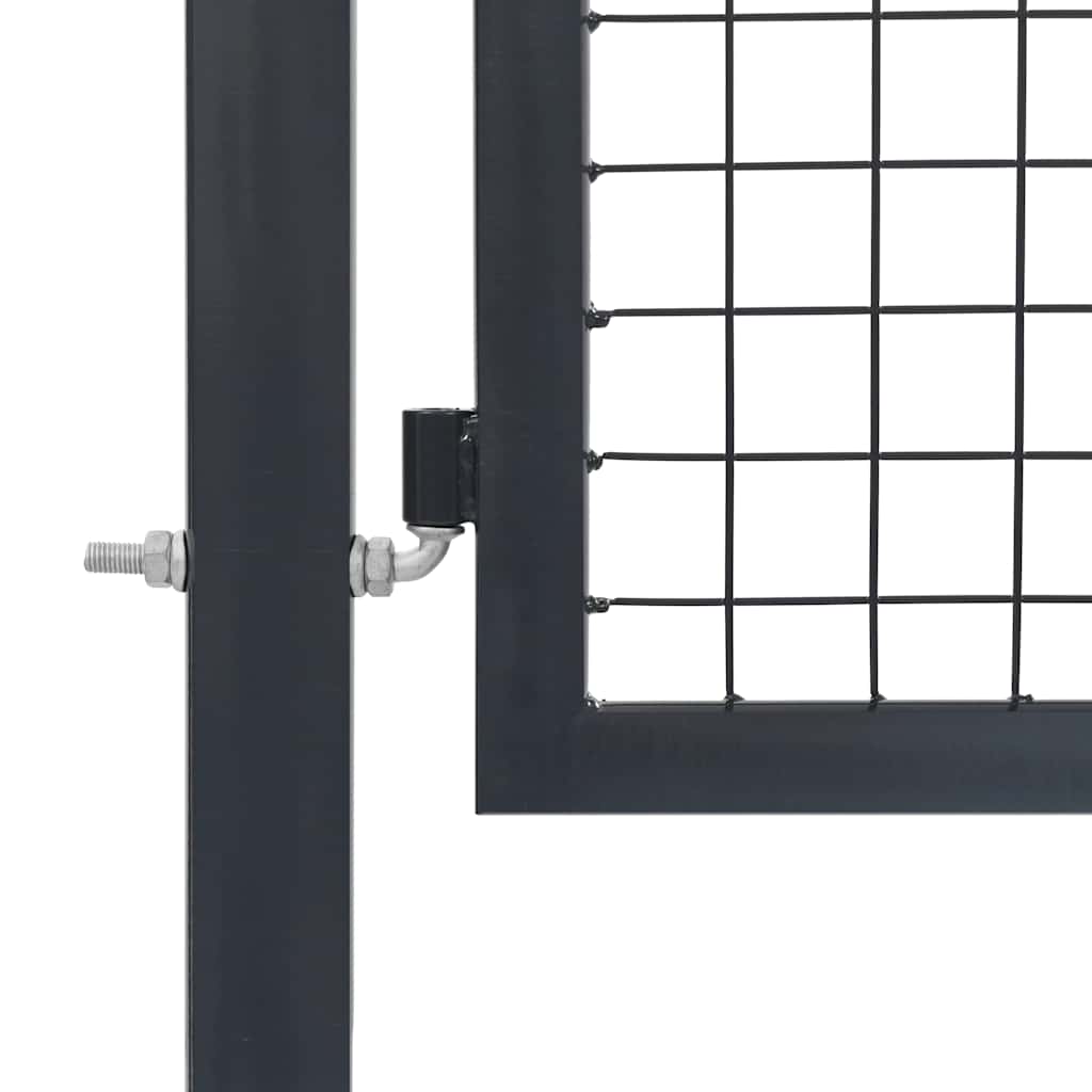 vidaXL Πόρτα Κήπου με Στύλους Ανθρακί Ατσάλι 350x140 εκ.