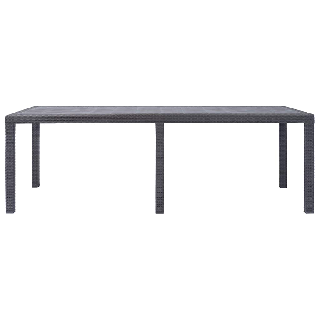 vidaXL Τραπέζι Κήπου Καφέ με Εμφάνιση Ρατάν 220x90x72 εκ. Πλαστικό