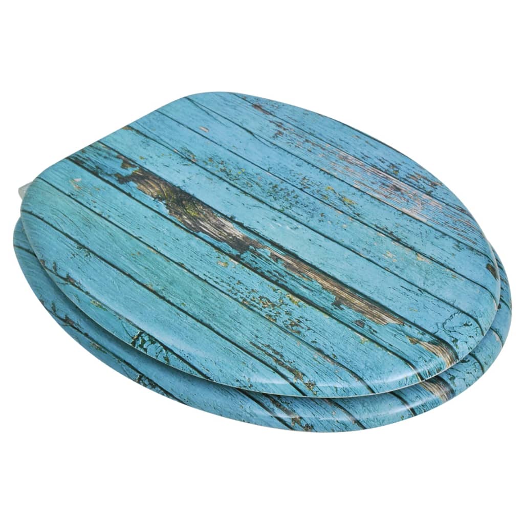 vidaXL Καλύμματα Λεκάνης με Καπάκια 2 τεμ. Σχέδιο Παλαιωμένο Ξύλο MDF