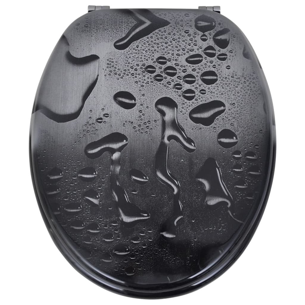 vidaXL Καλύμματα Λεκάνης με Καπάκια 2 τεμ. Σχέδιο Σταγόνες από MDF