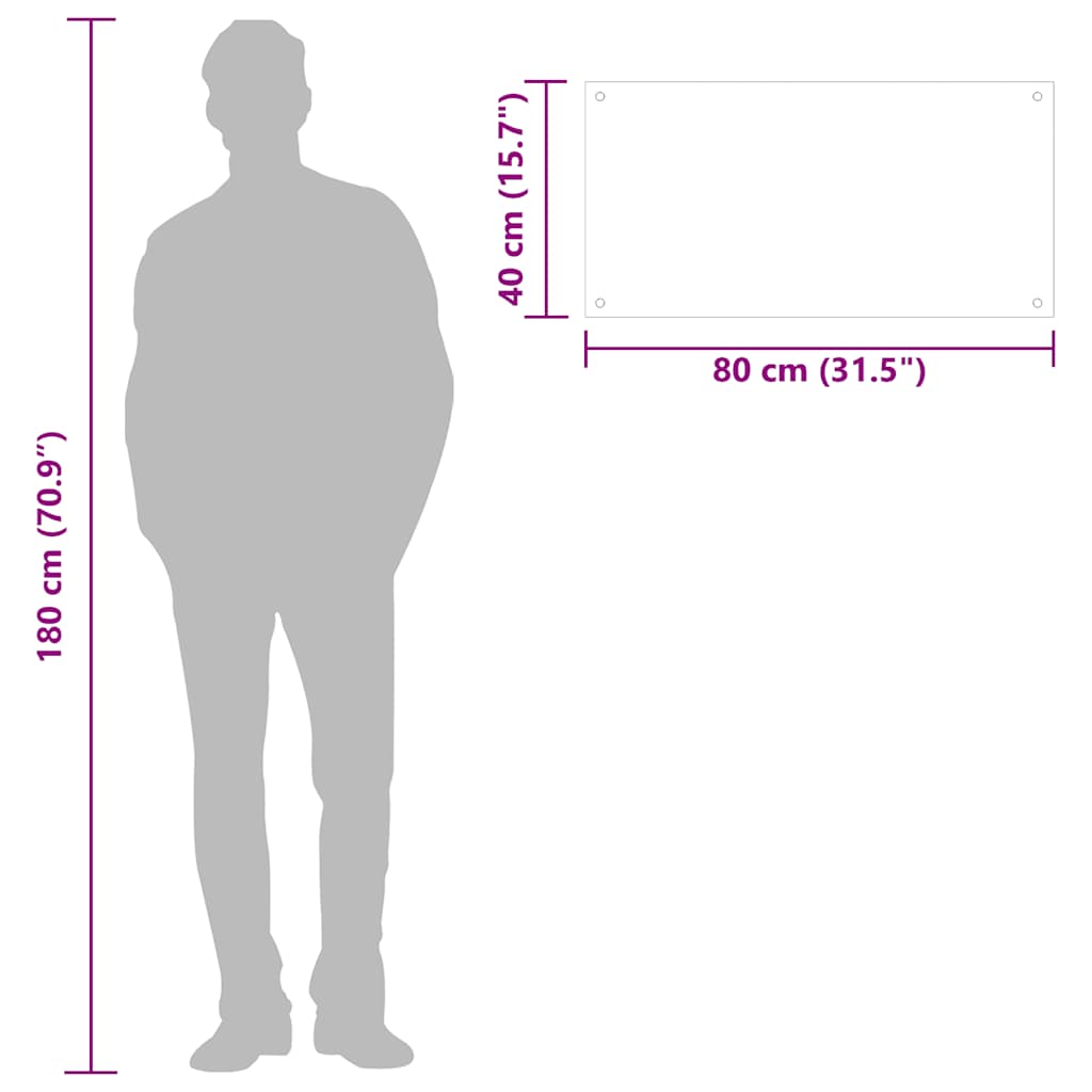 vidaXL Πλάτη Κουζίνας Λευκή 80 x 40 εκ. από Ψημένο Γυαλί