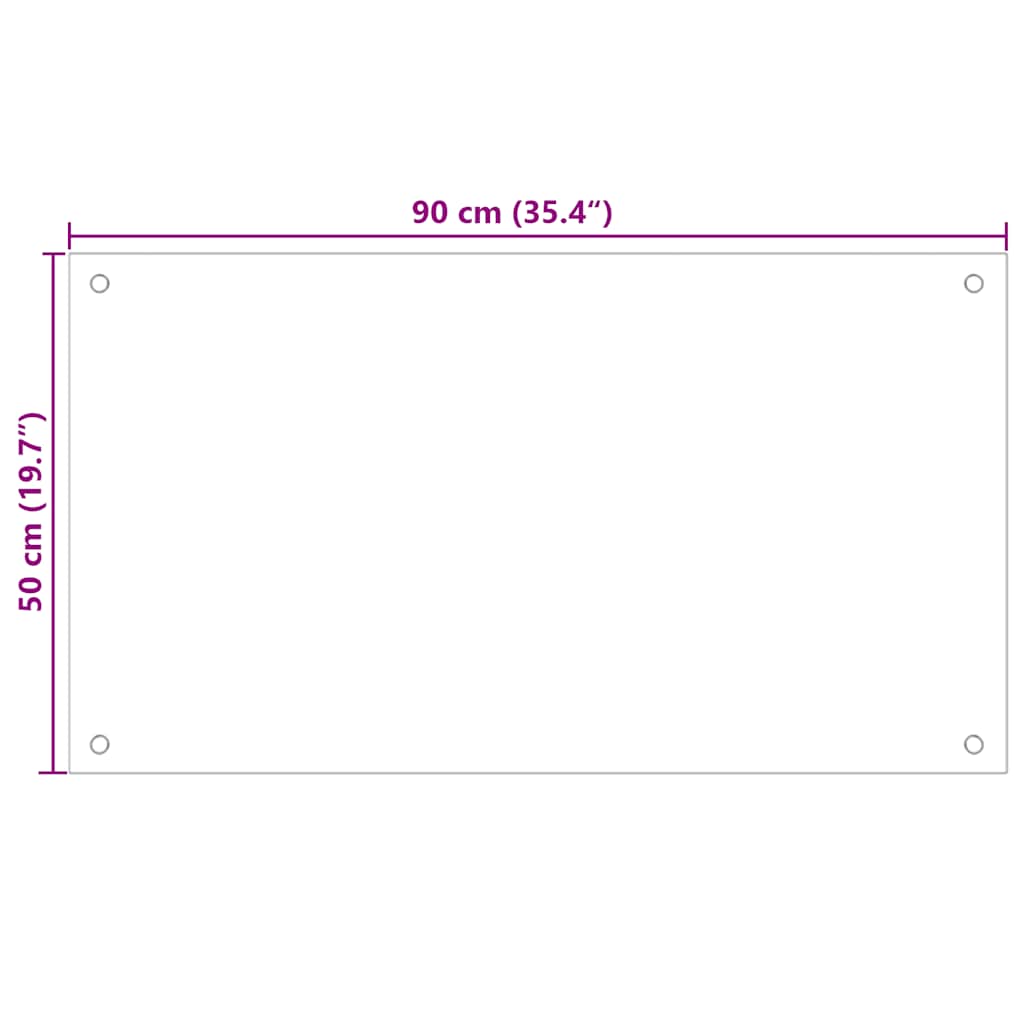 vidaXL Πλάτη Κουζίνας Διαφανής 90 x 50 εκ. από Ψημένο Γυαλί