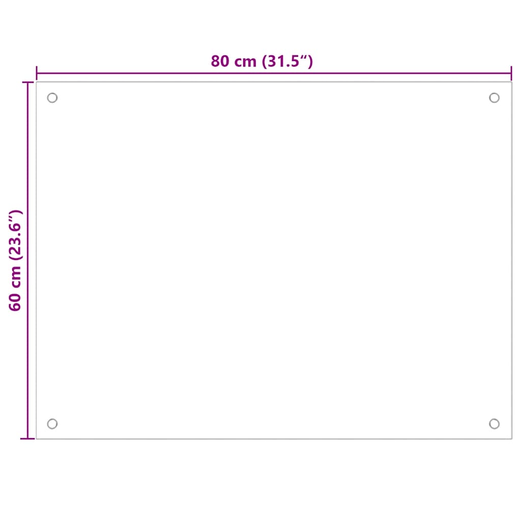 vidaXL Πλάτη Κουζίνας Μαύρη 80 x 60 εκ. από Ψημένο Γυαλί