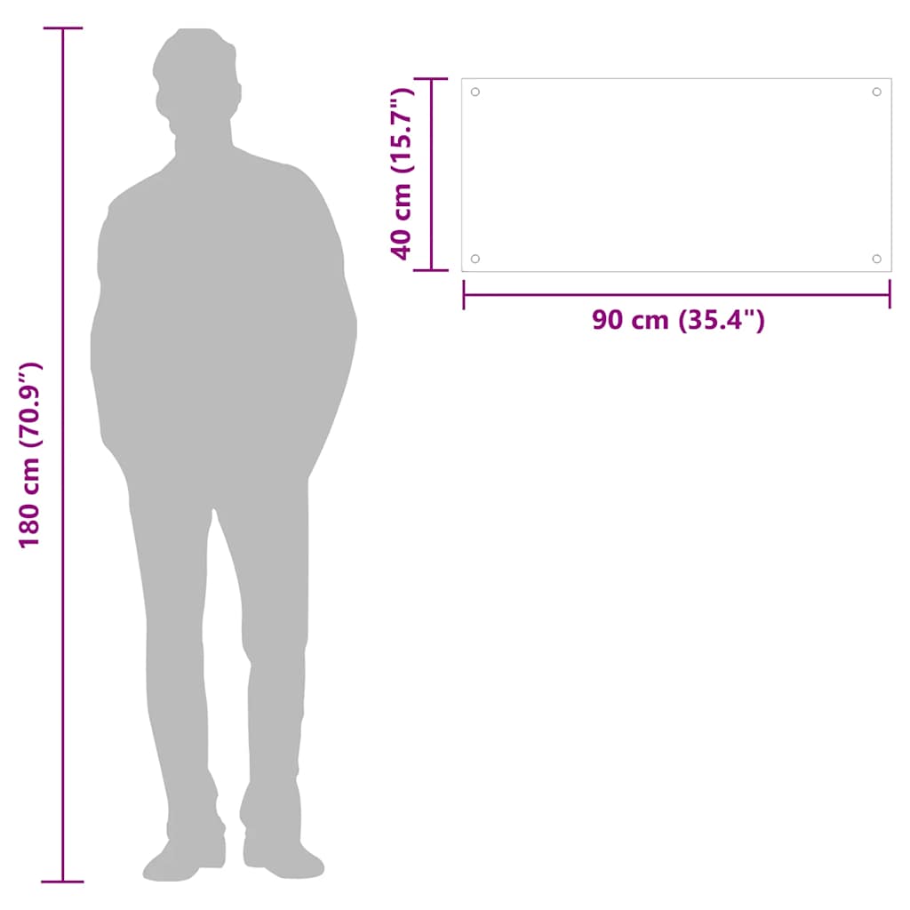 vidaXL Πλάτη Κουζίνας Μαύρη 90 x 40 εκ. από Ψημένο Γυαλί