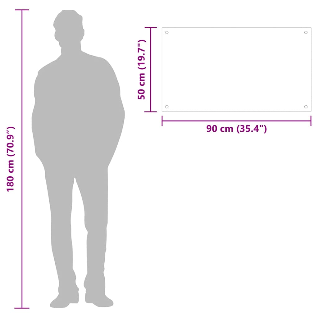 vidaXL Πλάτη Κουζίνας Μαύρη 90 x 50 εκ. από Ψημένο Γυαλί