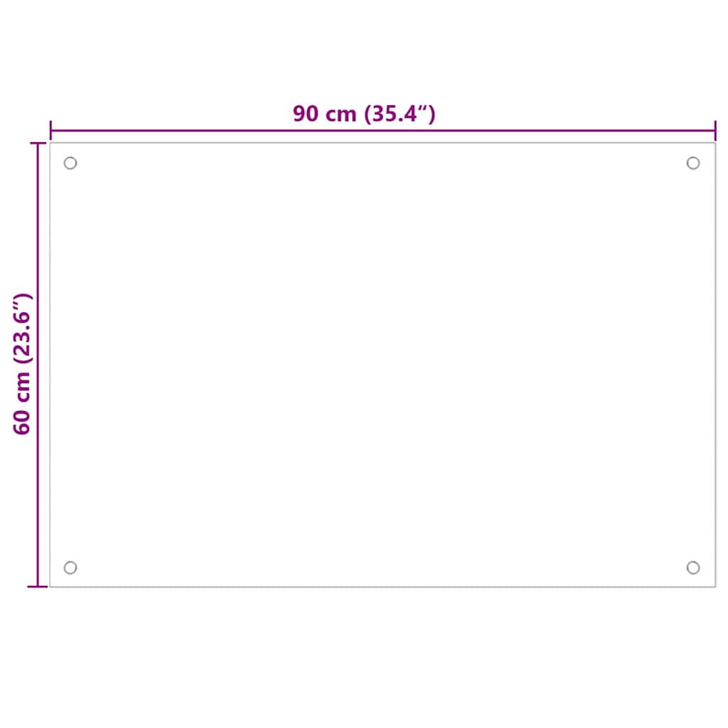 vidaXL Πλάτη Κουζίνας Μαύρη 90 x 60 εκ. από Ψημένο Γυαλί