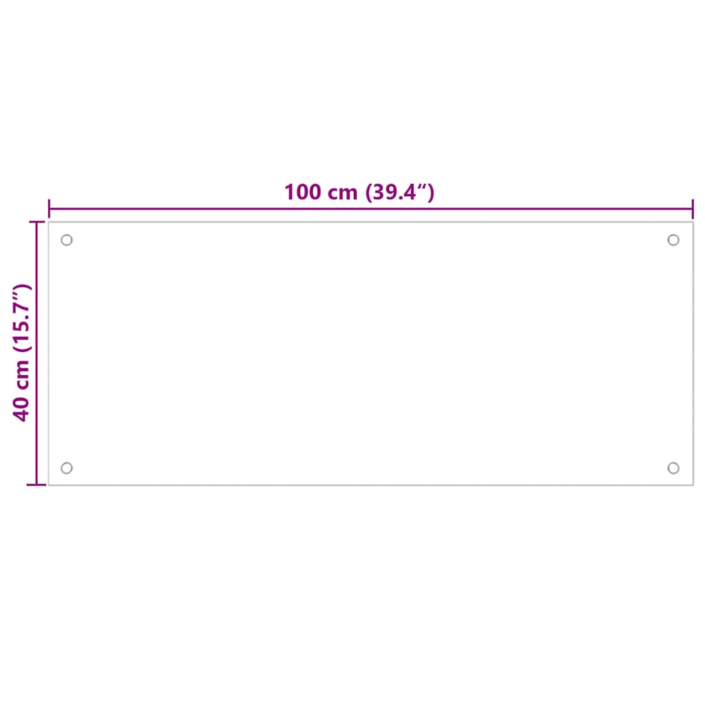 vidaXL Πλάτη Κουζίνας Μαύρη 100 x 40 εκ. από Ψημένο Γυαλί