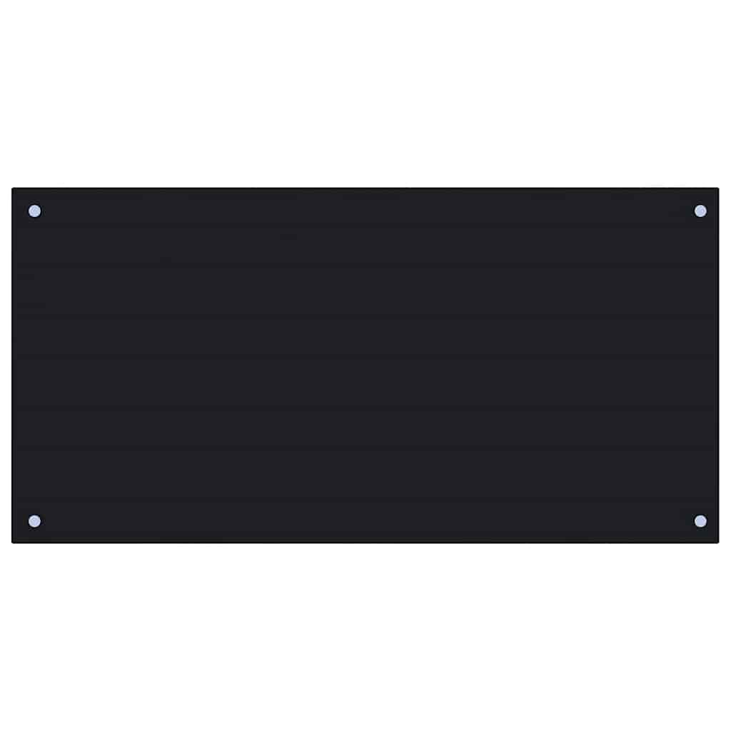 vidaXL Πλάτη Κουζίνας Μαύρη 100 x 50 εκ. από Ψημένο Γυαλί