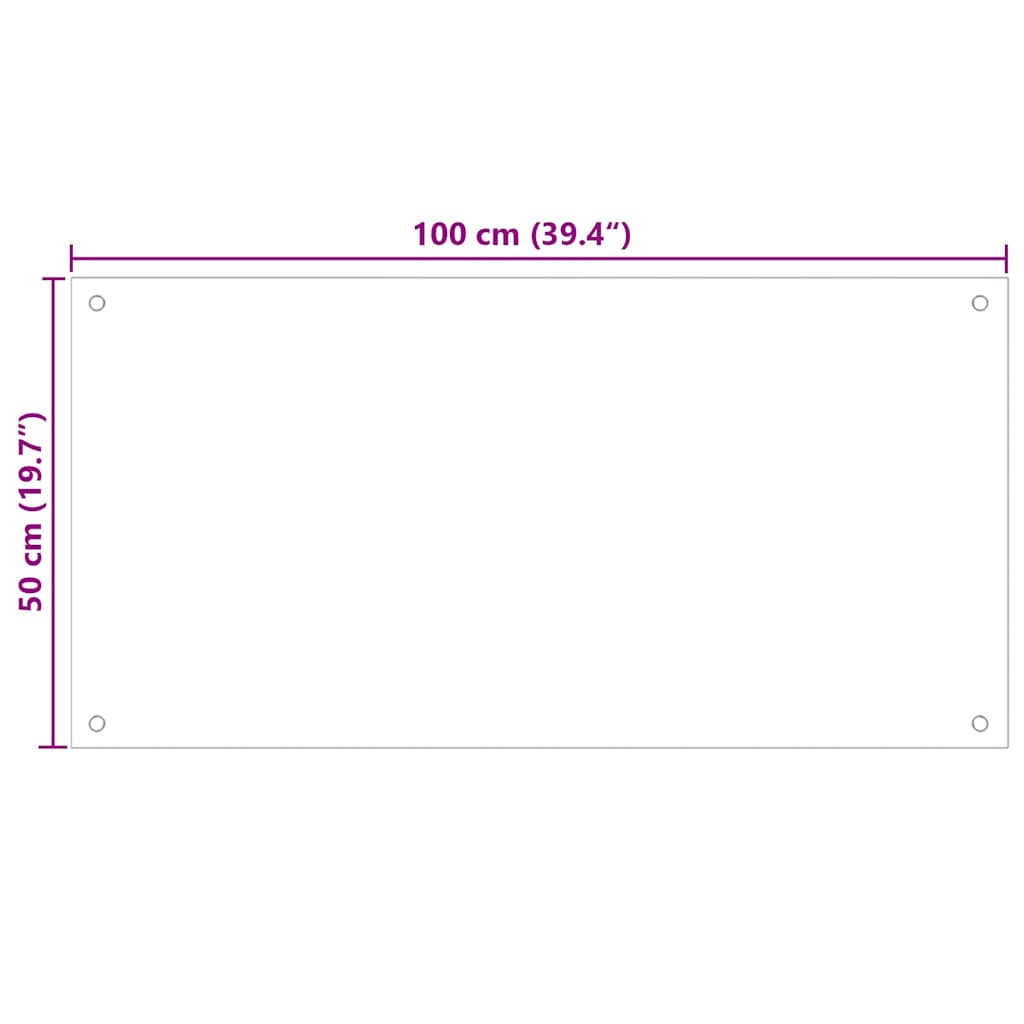 vidaXL Πλάτη Κουζίνας Μαύρη 100 x 50 εκ. από Ψημένο Γυαλί