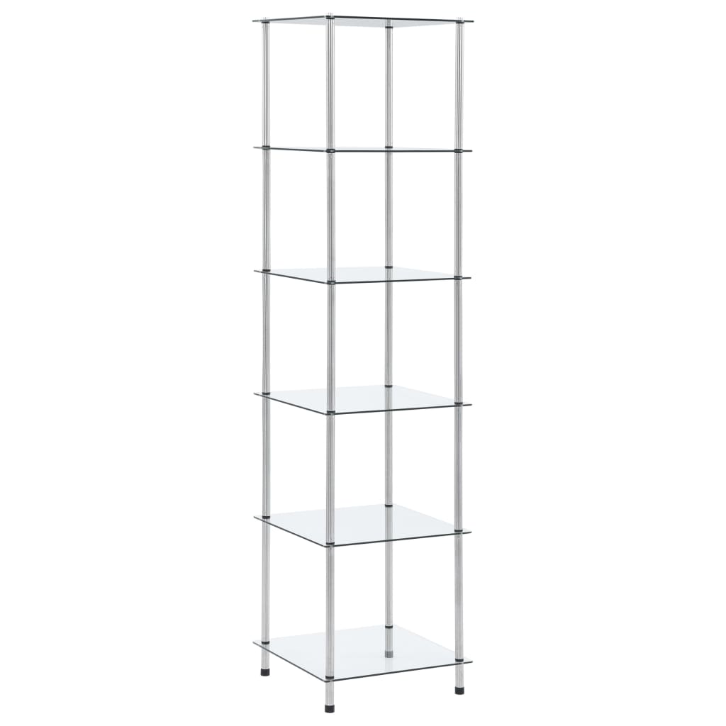 vidaXL Τραπεζάκι Σαλονιού 6 Επιπ. Διαφανές 40x40x160 εκ Ψημένο Γυαλί