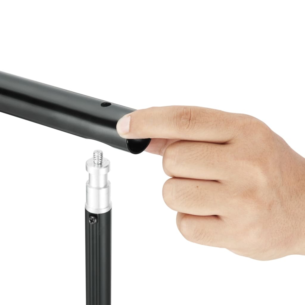 vidaXL Σύστημα Στήριξης & Φωτογραφικό Φόντο Μαύρο 600 x 300 εκ.