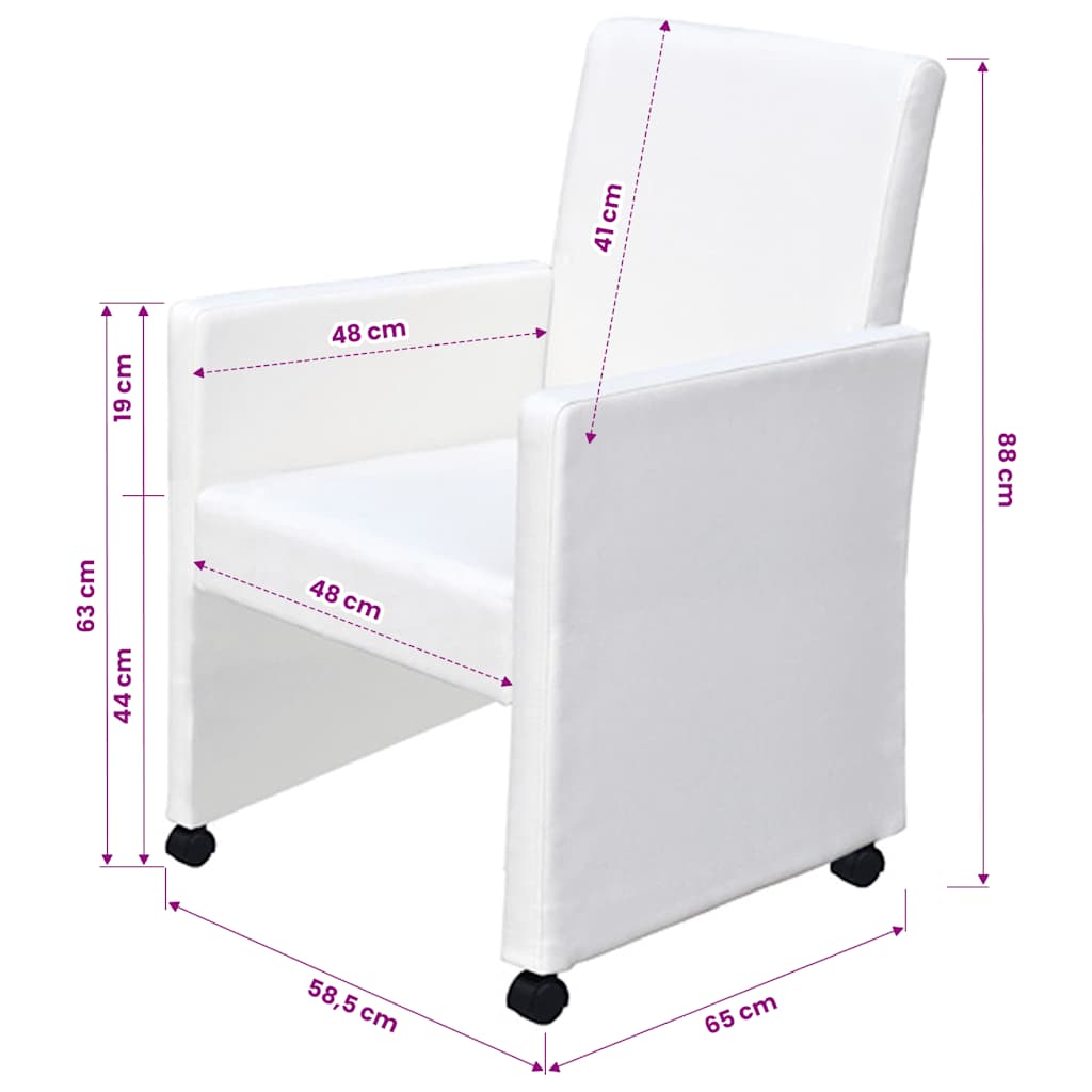 vidaXL Καρέκλες Τραπεζαρίας 4 τεμ. Λευκές από Συνθετικό Δέρμα