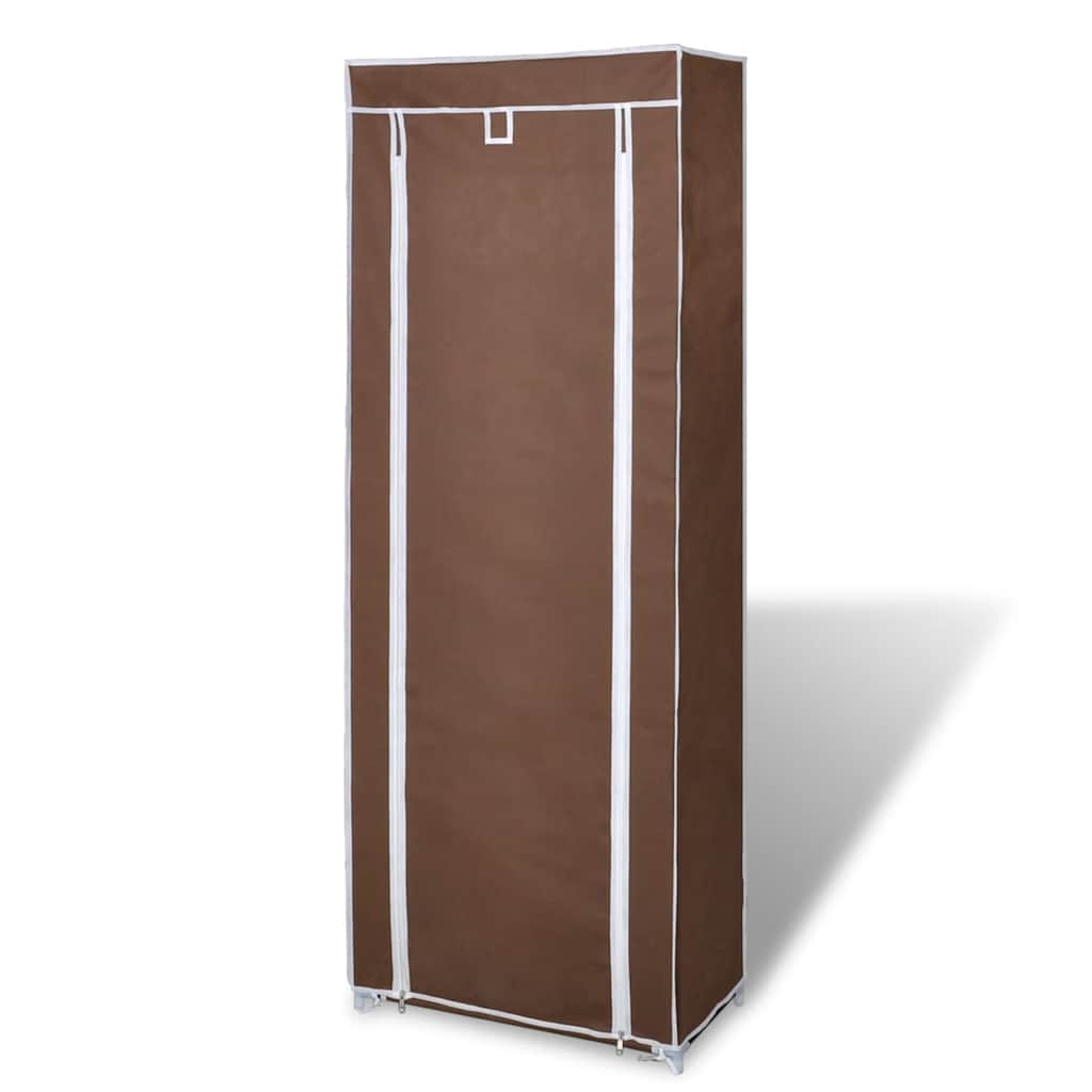 Υφασμάτινη παπουτσοθήκη με κάλυμμα 57 x 29 x 162 cm Καφέ