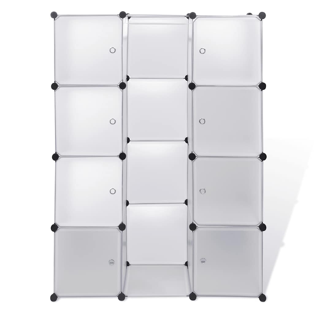 vidaXL Ντουλάπα Σπονδυλωτή 9 Τμήματα Άσπρη 109x36,5x143 εκ.