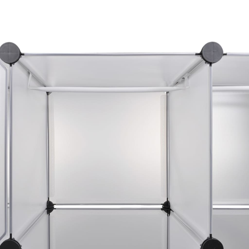 vidaXL Ντουλάπα Σπονδυλωτή 18 Τμήματα Άσπρη 37 x 146 x 180,5 εκ