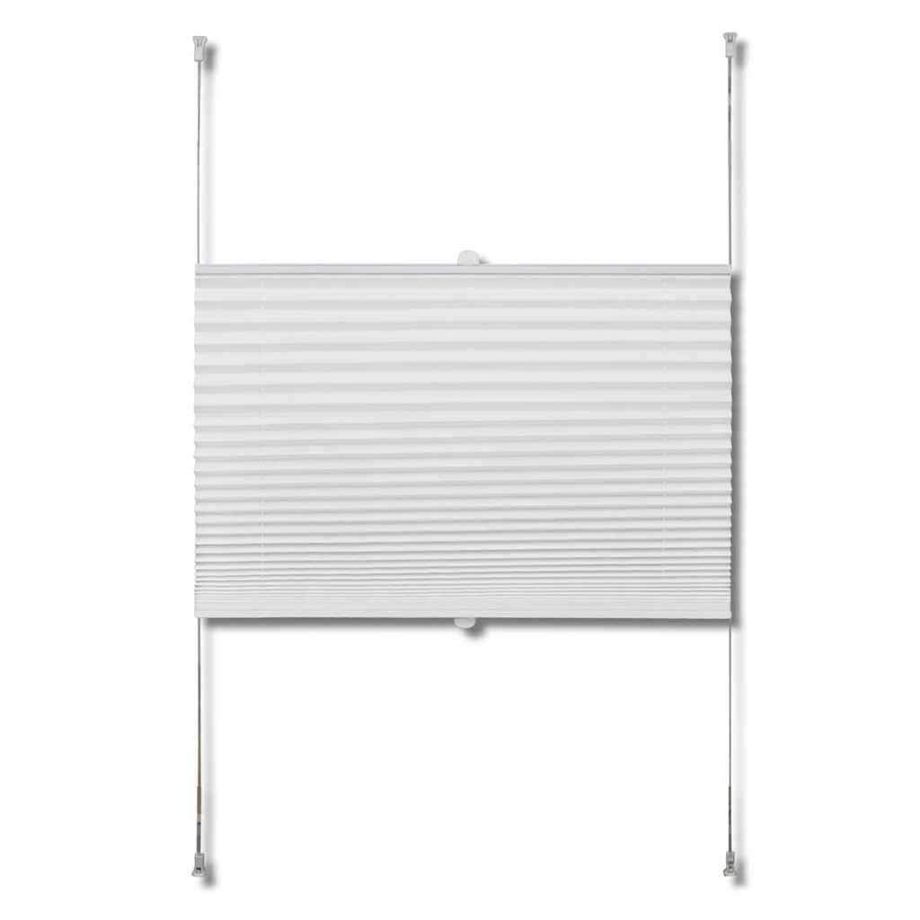 Pleated roller blind 70x125cm White
