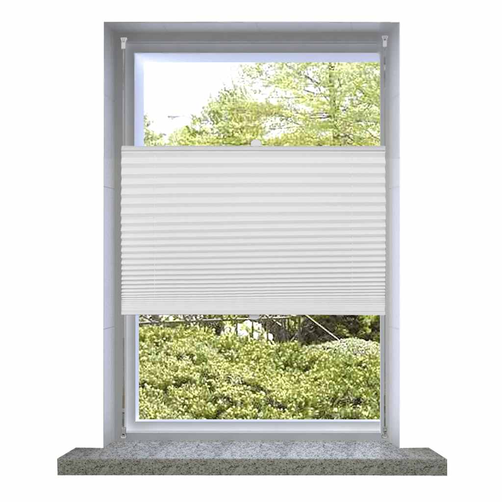 Pleated roller blind 70x125cm White