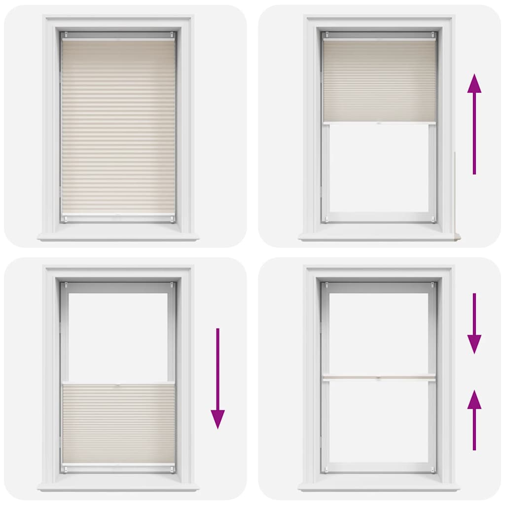Pleated roller blind 80x150cm Cream