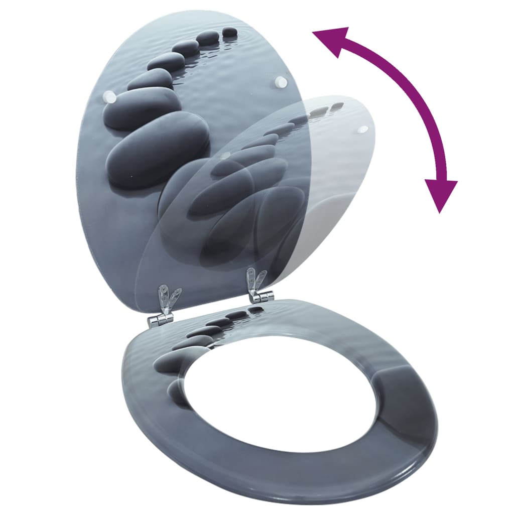 vidaXL Κάλυμμα Λεκάνης με Σχέδιο Πέτρες από MDF