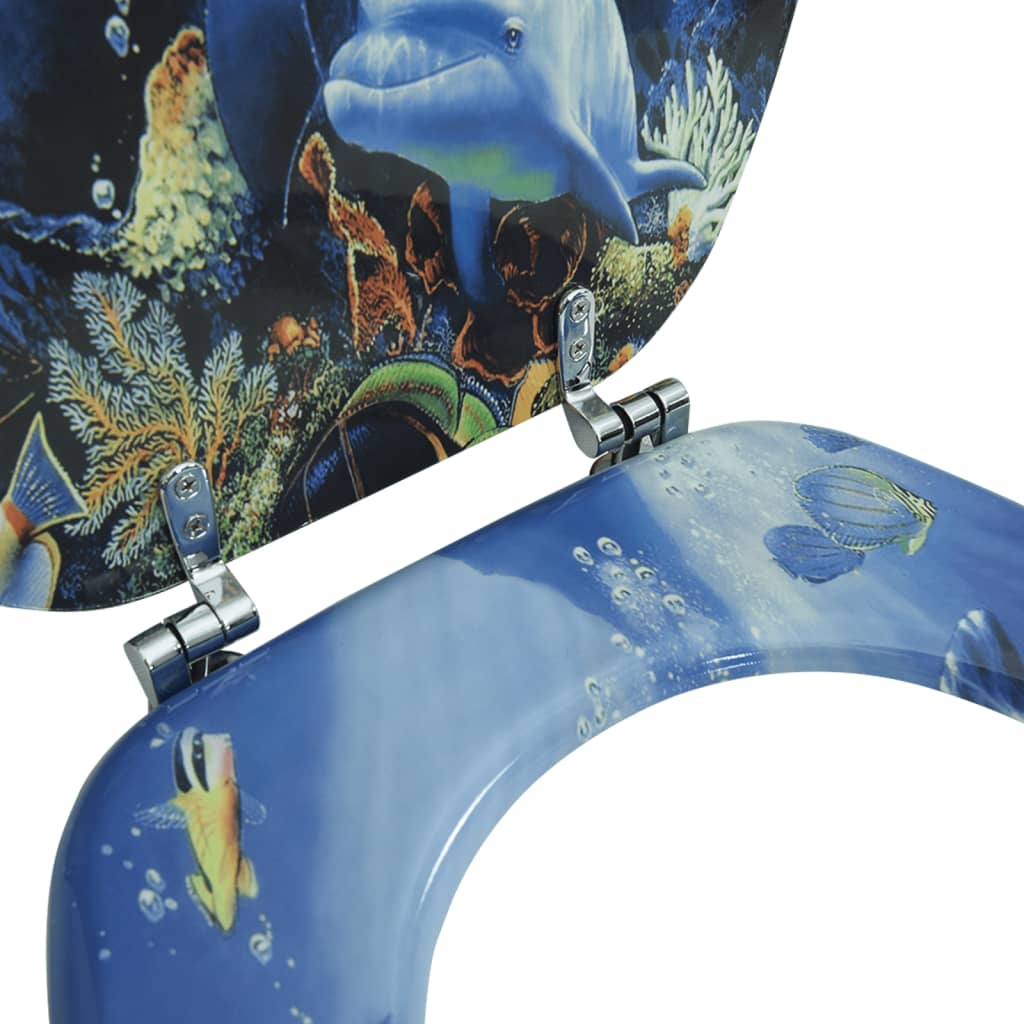 vidaXL Κάλυμμα Λεκάνης με Σχέδιο Δελφίνια από MDF