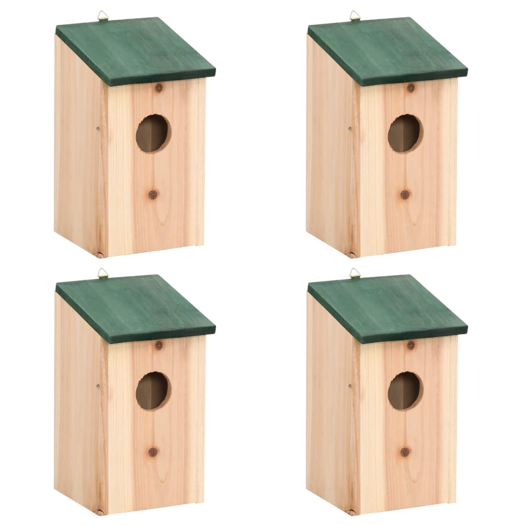 vidaXL Φωλιές Πουλιών 4 τεμ. 12 x 12 x 22 εκ. Ξύλινες