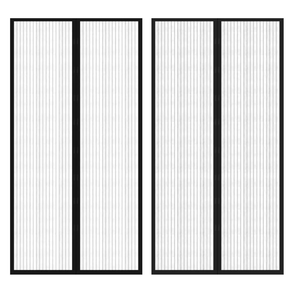 vidaXL Σίτα για πόρτα με σκρατς 210 x 100 cm 2 τμχ Μαγνητική Μαύρη